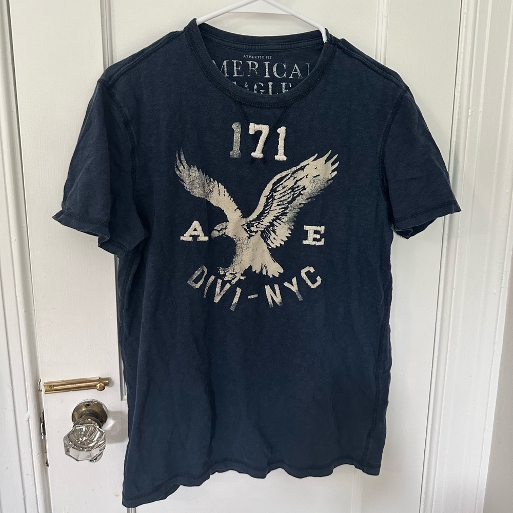 American Eagle Outfitters Blue Short Sleeve Tee with Eagle Graphic